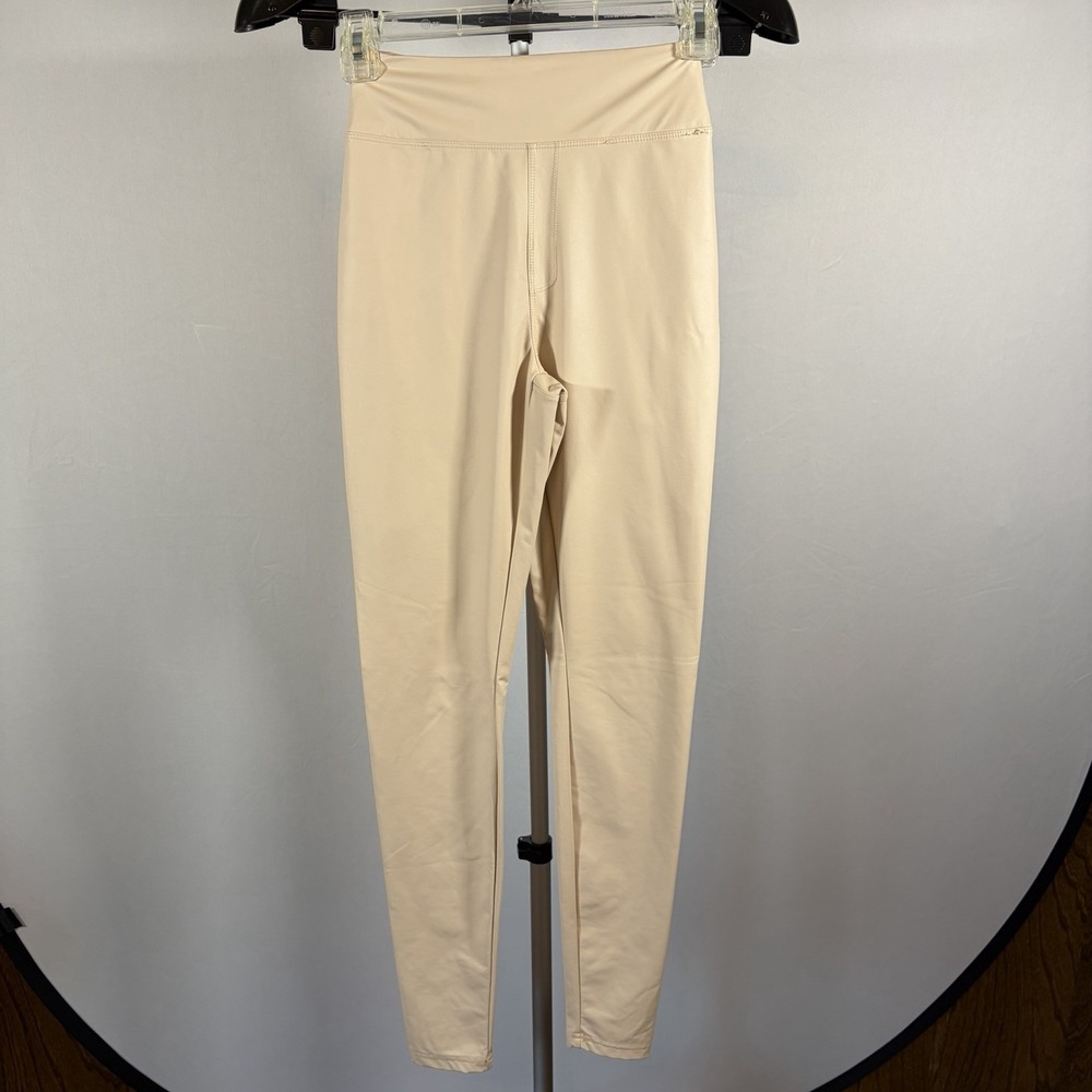 Offline Aerie Small Real Luxe Faux Leather Leggings Tan Minimalist Festival Soft